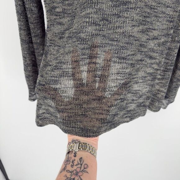 Feel The Piece Terre Jacobs Open Knit Sweater O/S Gray Linen‎ Blend Boho - Picture 5 of 8